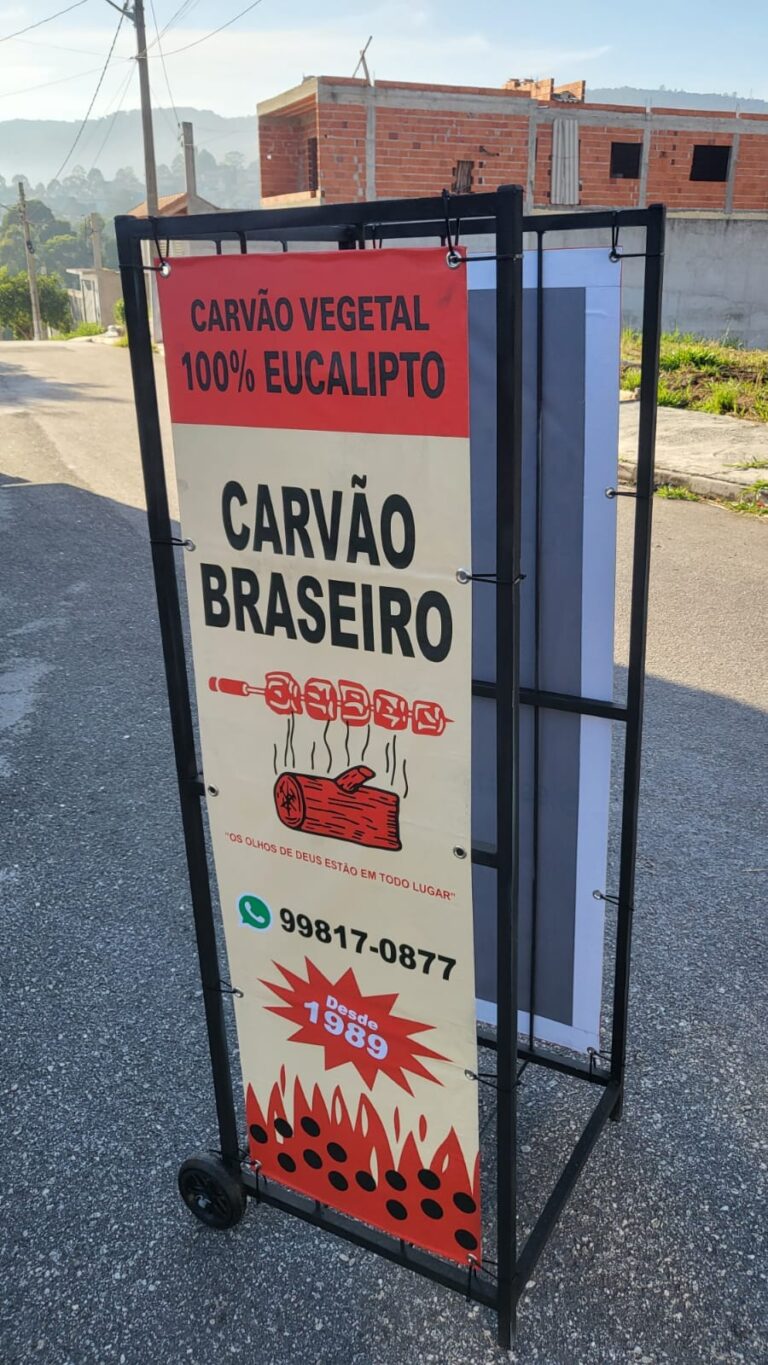 Banner do Carvão Braseiro em ponto de venda